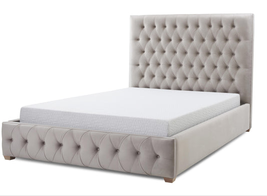 DFS-HO2-02573 Grade-B DFS Ophelia King Bedframe Opulence Velvet Mink RRP £1999