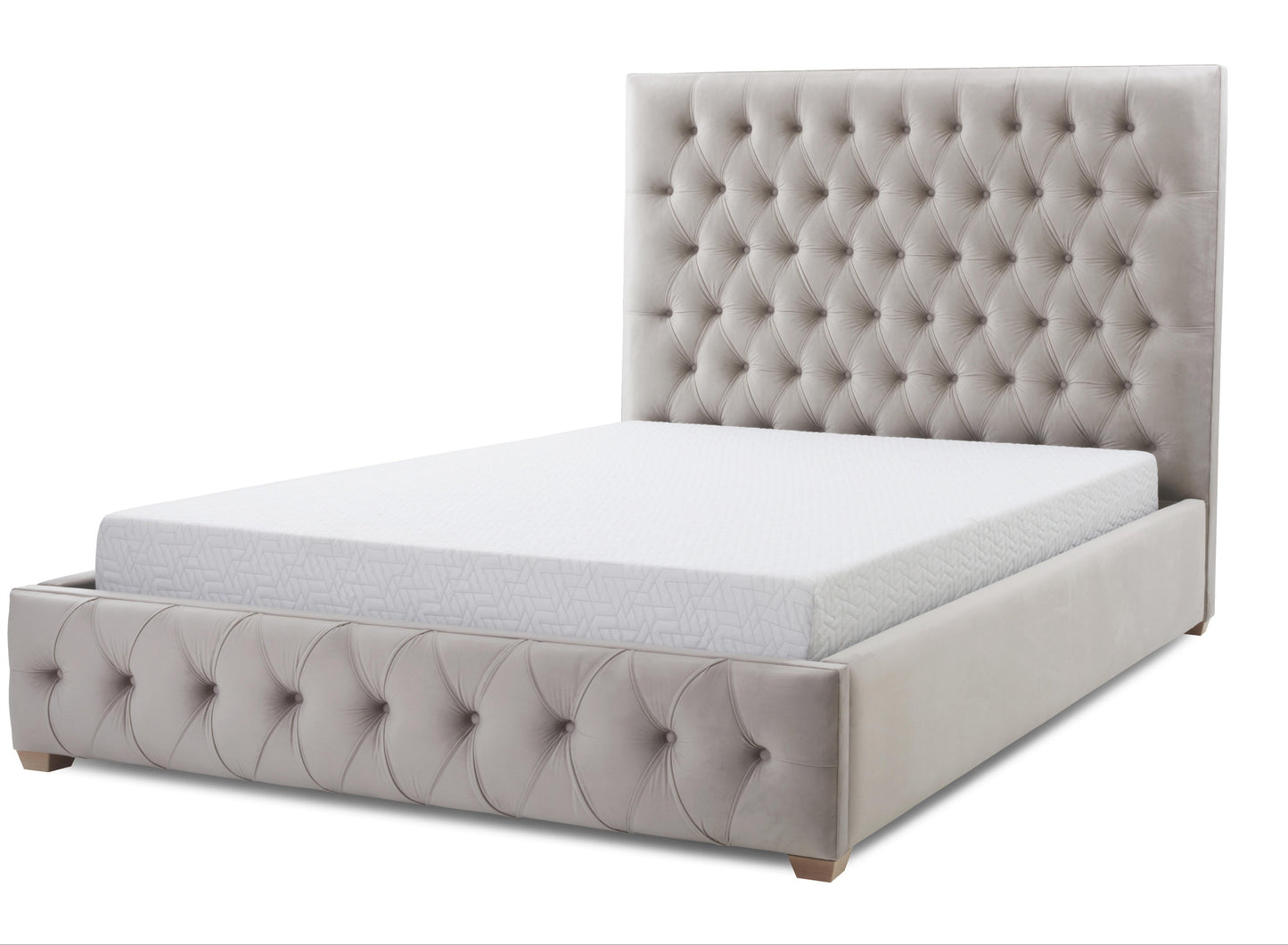 DFS-HO2-02573 Grade-B DFS Ophelia King Bedframe Opulence Velvet Mink RRP £1999