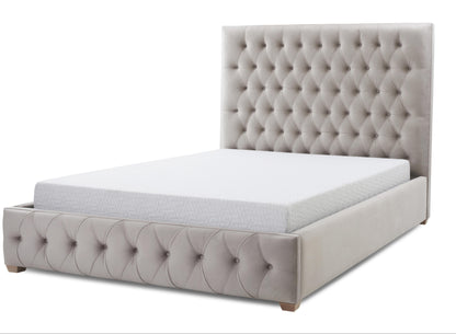 DFS-HO2-02573 Grade-B DFS Ophelia King Bedframe Opulence Velvet Mink RRP £1999