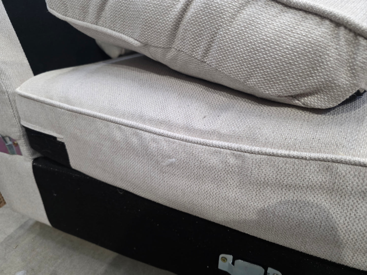 DUS-APM-60704 Grade-BER-DOA Dusk Soho Left Hand Storage Chaise Sofa - Natural RRP £1329