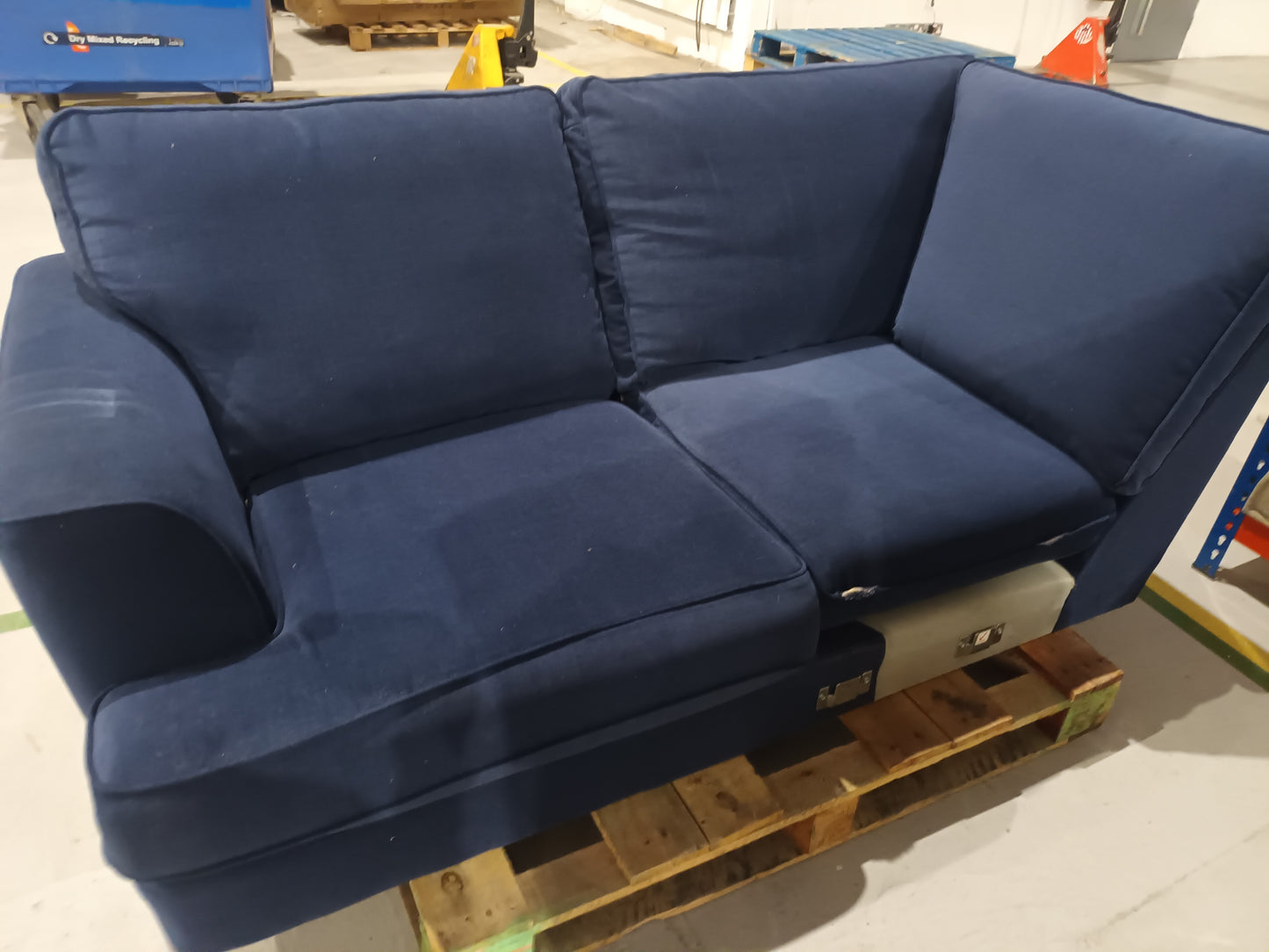 MAS-APM-07066 Grade-BER-DOA Marks & Spencer Copenhagen Small Corner Sofa (lefthand) in Navy Soft Plain Fabric RRP £1699