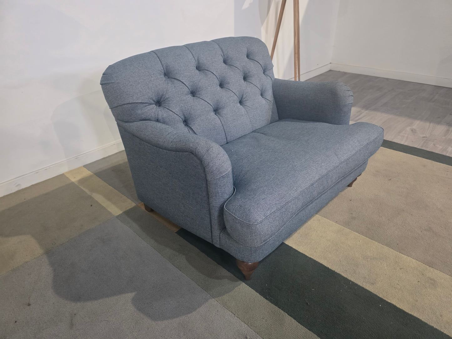 MAS-APM-07178 Grade-C2 Marks & Spencer Rochester Button Loveseat in Duck Aquaclean Weave RRP £999
