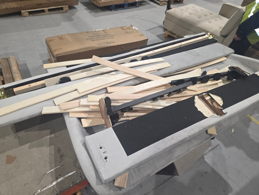 MAS-APM-07175 Grade-BER-DOA Marks & Spencer Colton King size Velvet Bed in Silver RRP £499