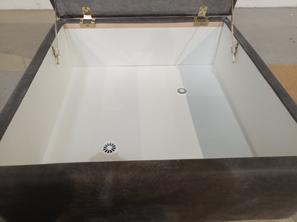 DFS-UPH-05621 Grade-C3 DFS Julius Storage Footstool Grand Saddle Grey RRP £379