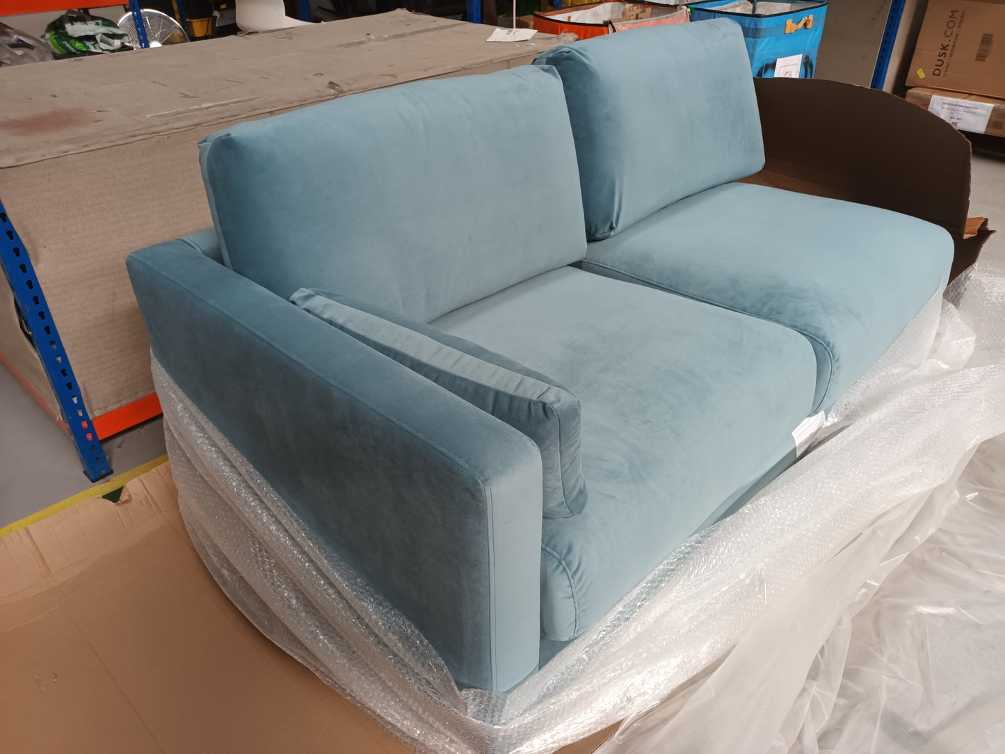 SWO-CC2-01053 Grade-BER Swoon Alesund Corner Sofa in Airforce Easy Velvet with Dark Legs RRP £3769.00