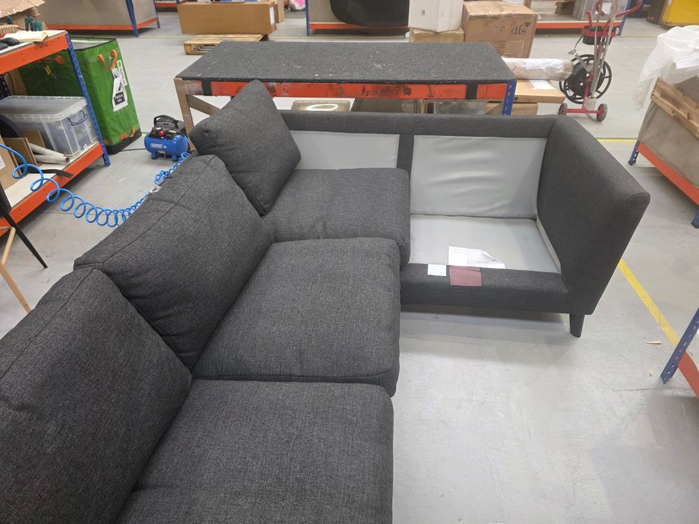 MAS-APM-08989 Grade-BER Marks & Spencer Marks & Spencer Conway Right Hand Corner Sofa in Aquaclean Charcoal Classic Weave RRP £1399