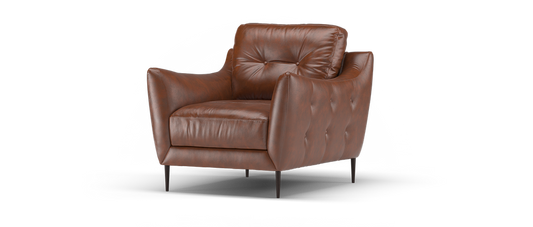 SOF-CHA-01061 Grade-C1 Sofology Cordelia Armchair Alaska Whiskey Leather RRP £999