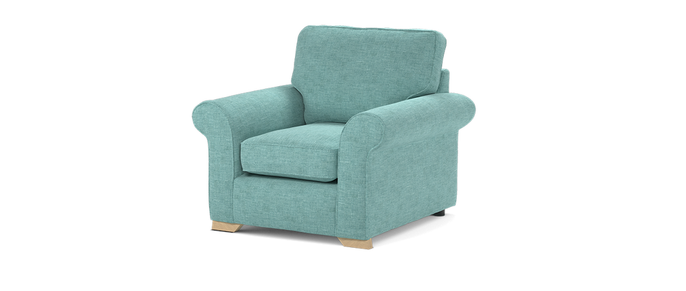 SOF-CHA-00583 Grade-C1 Sofology Ashford Armchair Como Duck Egg Light Wood Feet RRP £329