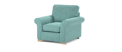 SOF-CHA-00583 Grade-C1 Sofology Ashford Armchair Como Duck Egg Light Wood Feet RRP £329