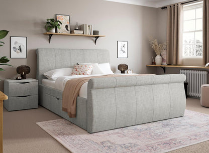 DRE-BED-00129 Grade-C3 Dreams Lucia Small Double Bed – Silver & Woven Solid Slat RRP £499.00