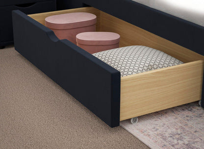 DRE-BED-00136 Grade-C1 Dreams Lucia Upholstered Bed Frame King Size Navy & Velvet Touch RRP £699.00