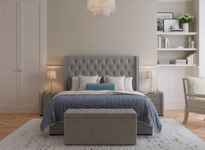 DRE-BED-00137 Grade-C3 Dreams Deacon King Size Bed – Grey Sprung Slat RRP £1079.00