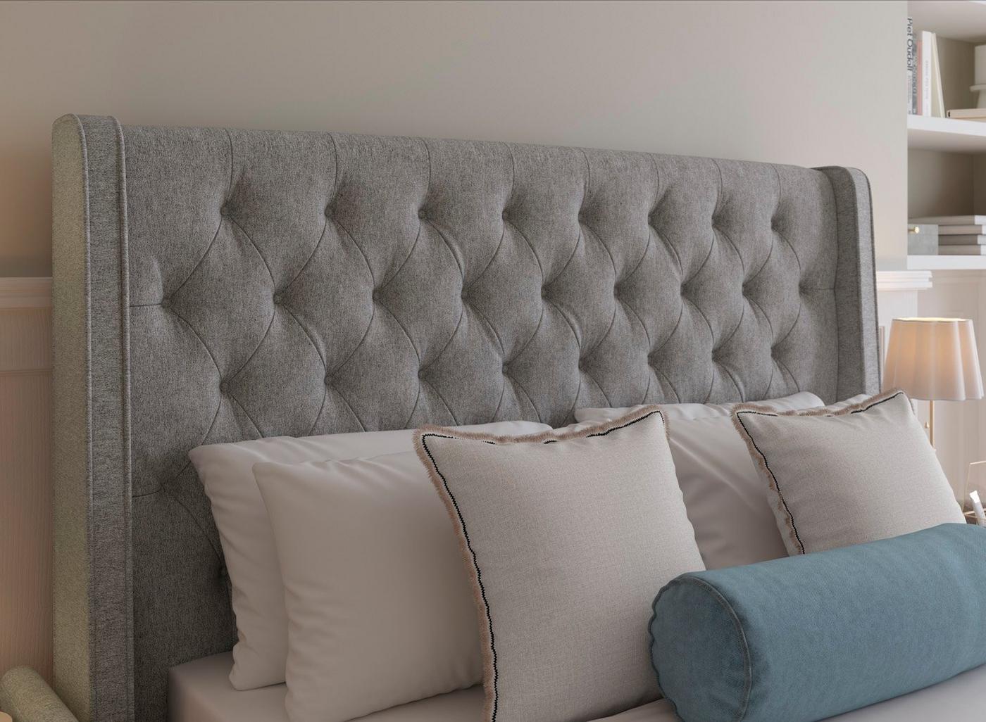DRE-BED-00137 Grade-C3 Dreams Deacon King Size Bed – Grey Sprung Slat RRP £1079.00