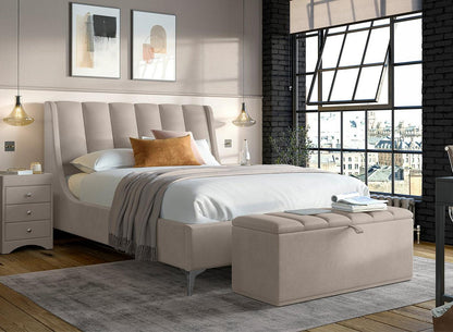 DRE-BED-00115 Grade-C1 Dreams Enzo Super King Size Ottoman Bed – Stone RRP £1199.00