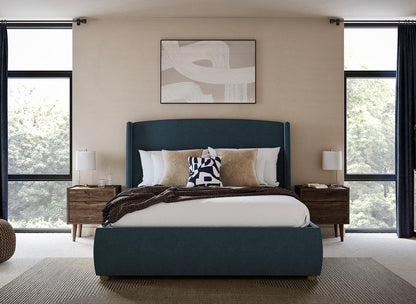 DRE-BED-00123 Grade-C3 Dreams TEMPUR® Linford Upholstered Electric Ottoman Bed Frame Double Navy RRP £1199.00