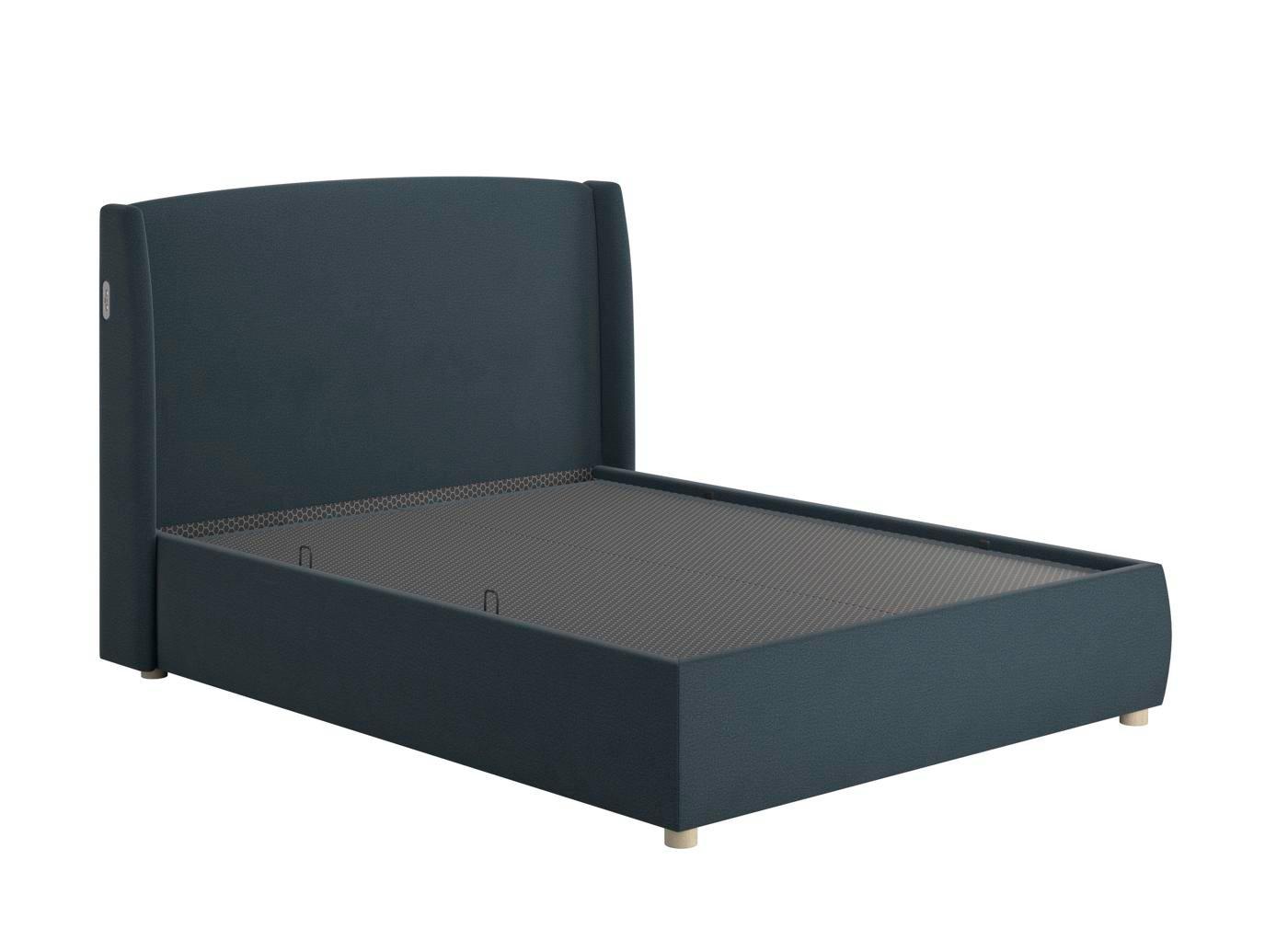 DRE-BED-00123 Grade-C3 Dreams TEMPUR® Linford Upholstered Electric Ottoman Bed Frame Double Navy RRP £1199.00