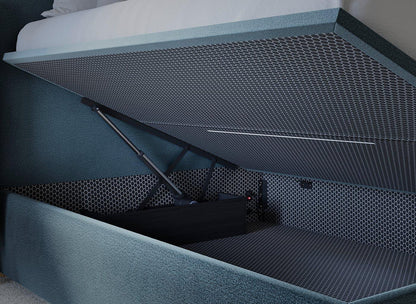 DRE-BED-00123 Grade-C3 Dreams TEMPUR® Linford Upholstered Electric Ottoman Bed Frame Double Navy RRP £1199.00