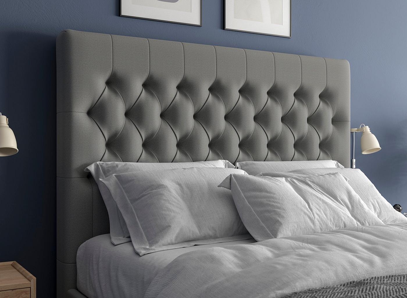 DRE-BED-00125 Grade-C1 Dreams Ergomotion Double Ottoman Grey + Buttoned RRP £1799.00