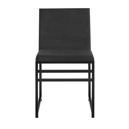DUS-APM-52723 Grade-B Dusk Rae Set Of 2 Dining Chairs - Velvet - Charcoal RRP £249