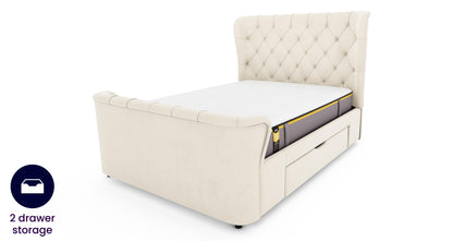 DFS-HO2-05812 Grade-BER DFS Clarisse Storage Double Bed Cream RRP £599
