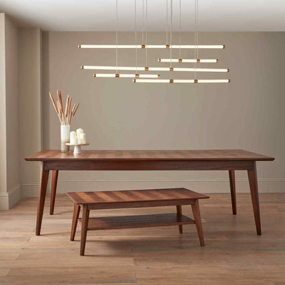 FIS-APM-00328 Grade-C3 Fishe & Lilly Mid Century Modern Parquet 6 Seater Dining Table RRP £700