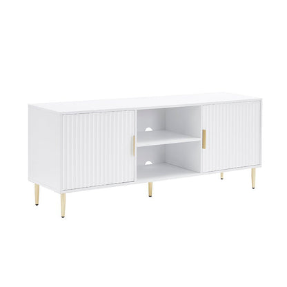 Dusk Evie Matte Warm White & Gold Effect TV Stand