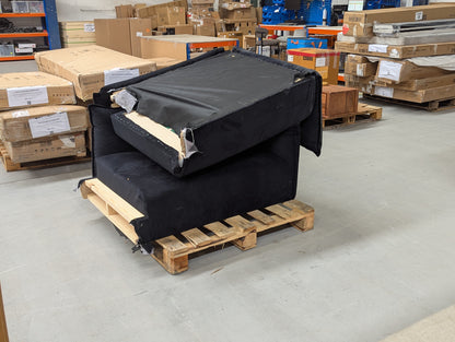 SWO-CC2-01405 Grade-BER Swoon Komeb Rico MTO Three-Seater Sofa Original Black Easy Velvet RRP £2459.00