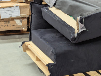 SWO-CC2-01405 Grade-BER Swoon Komeb Rico MTO Three-Seater Sofa Original Black Easy Velvet RRP £2459.00