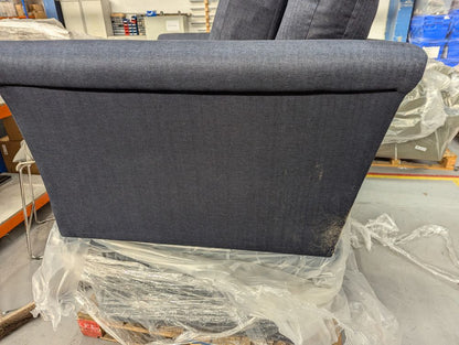 Lot of 2 x M&S Herringbone Navy Love Seats - need Feet and Cleaning (ref MAS-APM-A-13191) Total RRP £1698
