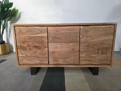 BFW-NEW-00754 Grade-B Big Furniture Warehouse Live Edge 3 Door Large Solid Acacia Sideboard RRP £600