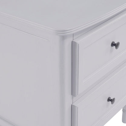 DUS-GOL-00711 Grade-B Dusk Ruby 2 Drawer Bedside Table - Washed Stone RRP £179