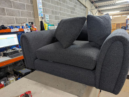 SOF-CHA-00464 Grade-BER-DOA Sofology Marble Arch Chair Arch Cologne Plain Charcoal/Silver Mix Lovest RRP £1279