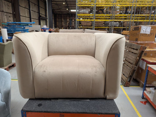 SOF-CHA-01129 Grade-BER Sofology The Fitzrovia Armchair in Matt Velvet Stone Mix Without Trim RRP £519