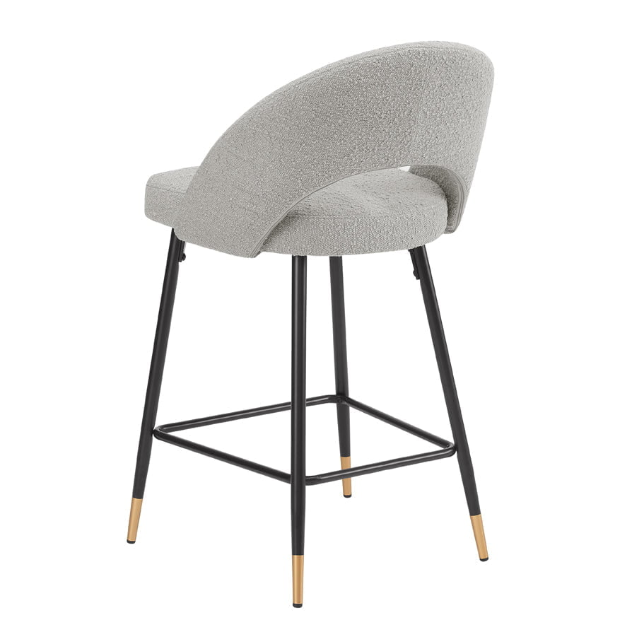 DUS-APM-63050 Grade-B Dusk Lola Pair of Barstools in Taupe Boucle Fabric RRP £249