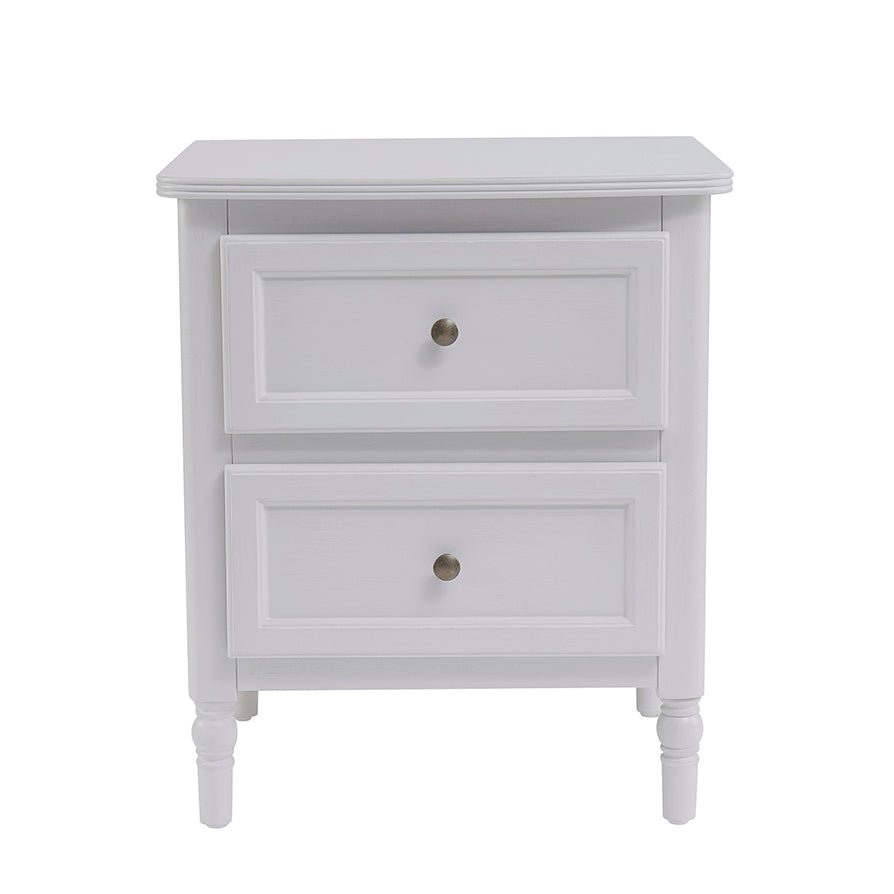 DUS-GOL-00711 Grade-B Dusk Ruby 2 Drawer Bedside Table - Washed Stone RRP £179