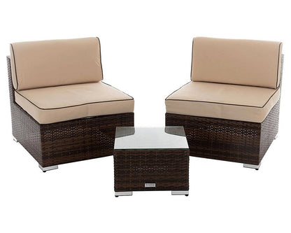 Grade-A Rattan Direct Florida Chocolate & Cream 3 Piece Garden Bistro Set RRP £399