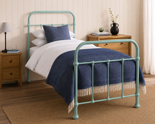DRE-BED-00079 Grade-B Dreams Oliver Ocean Green Single Bedframe RRP £399.00