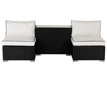 Grade-A Rattan Direct Florida Black & Vanilla Tall Square Garden Bistro Set RRP £449