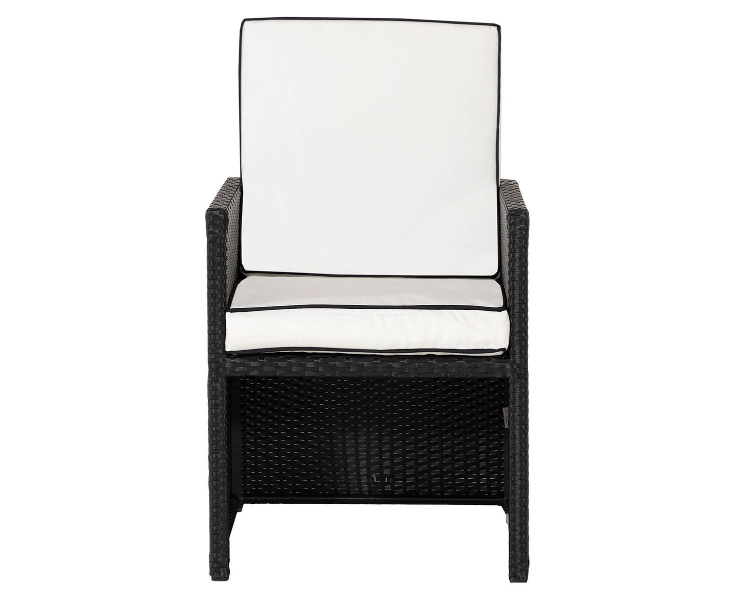 Grade-A Rattan Direct Barcelona 6 Seater Cube Set in Black and Vanilla RRP £1459