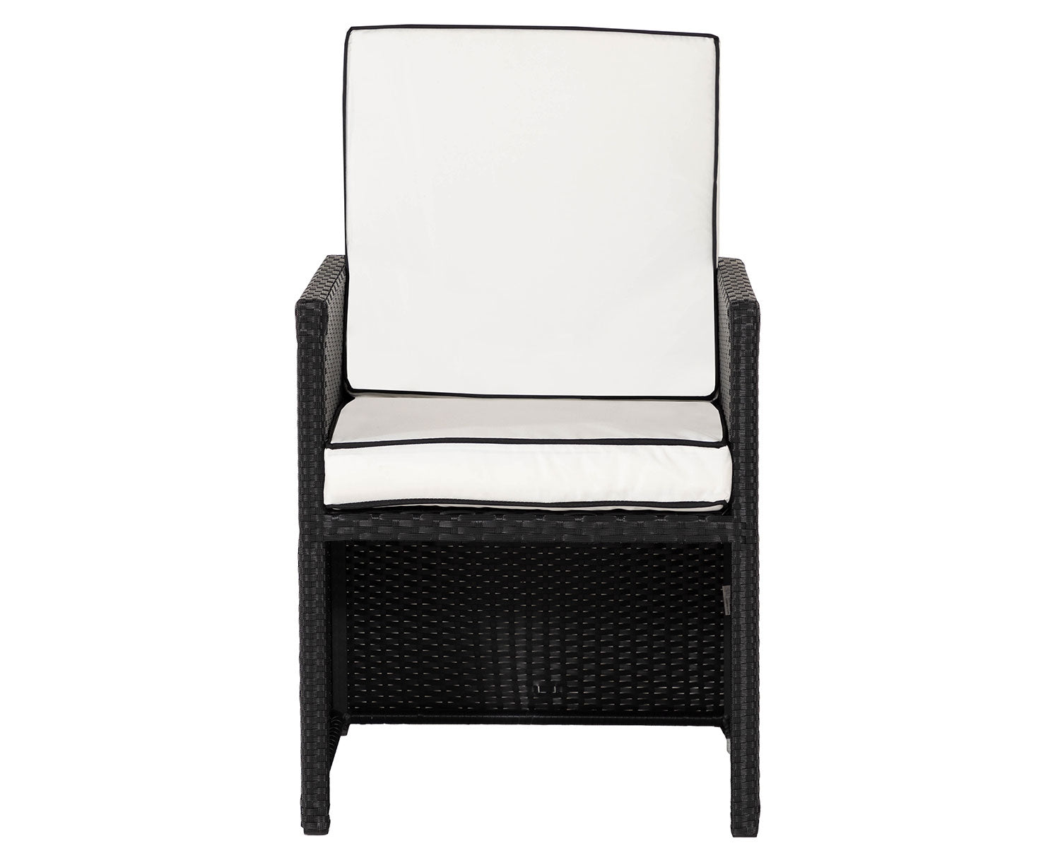 Grade-A Rattan Direct Barcelona 6 Seater Cube Set in Black and Vanilla RRP £1459