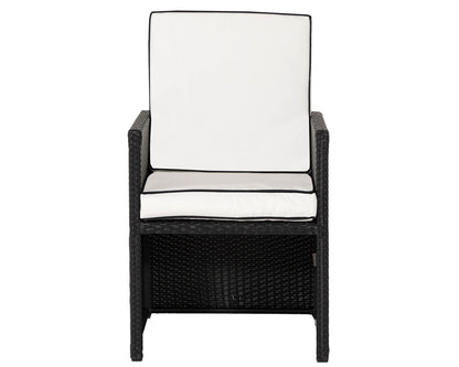 Grade-A Rattan Direct Barcelona 6 Seater Cube Set in Black and Vanilla RRP £1459