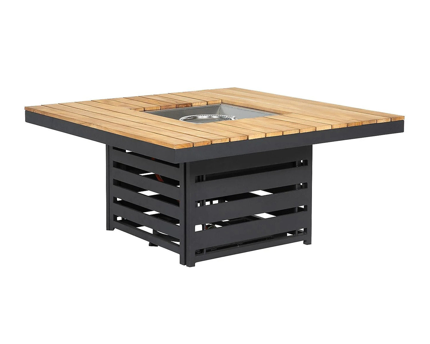 Grade-A Rattan Direct Sequoyah Aluminium & Teak Outdoor Fire Pit Table RRP £949