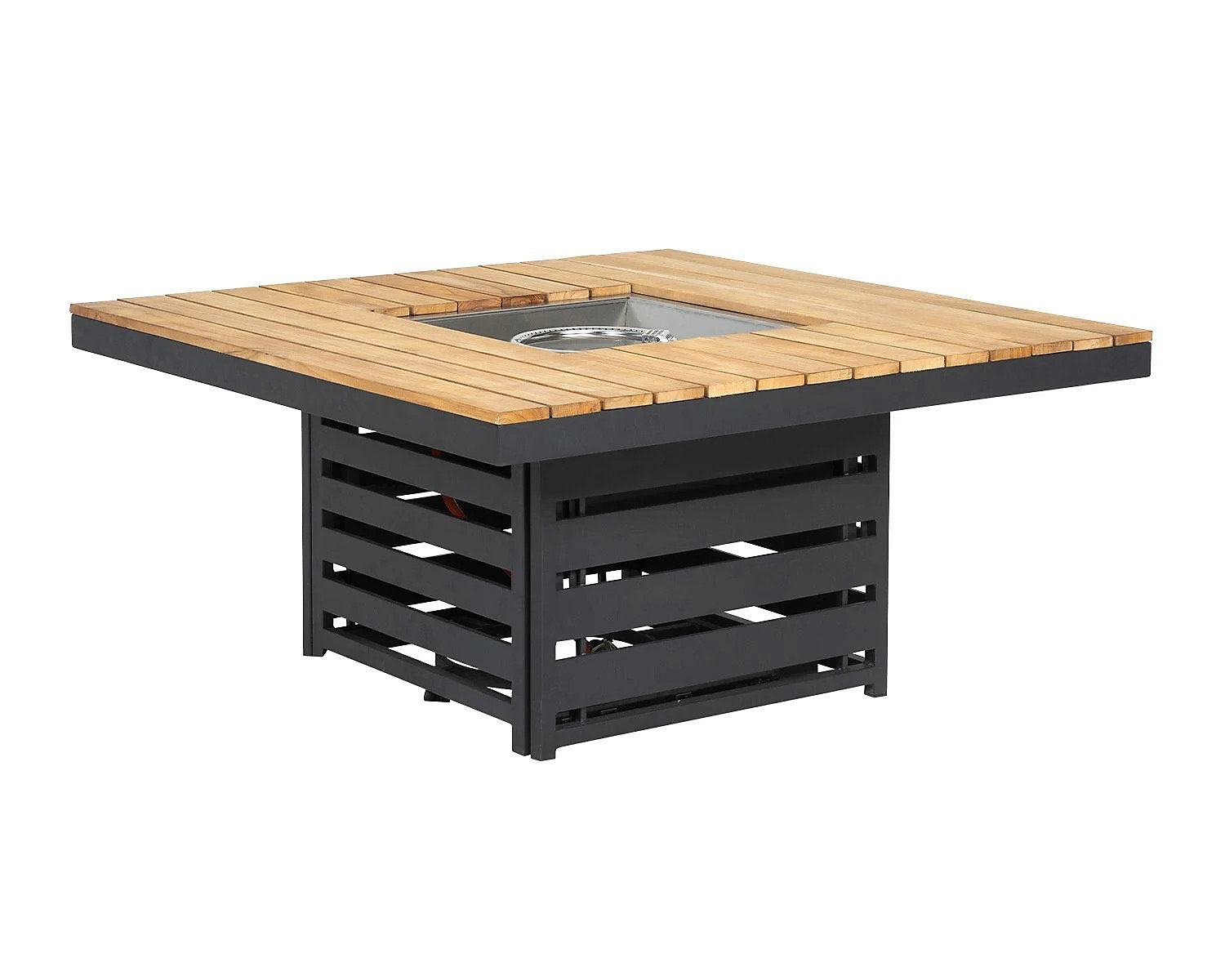 Grade-A Rattan Direct Sequoyah Aluminium & Teak Outdoor Fire Pit Table RRP £949