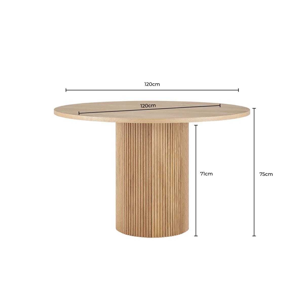 CCG-STO-00537 Grade-C1 Dusk Hattie Panel 4-6 Seater Dining Table - Natural RRP £329.00