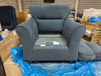 MAS-APM-05395 Grade-BER-DOA Marks & Spencer Marks & Spencer Abbey High Back Armchair in Navy AquaClean Chenille RRP £749 RRP £749