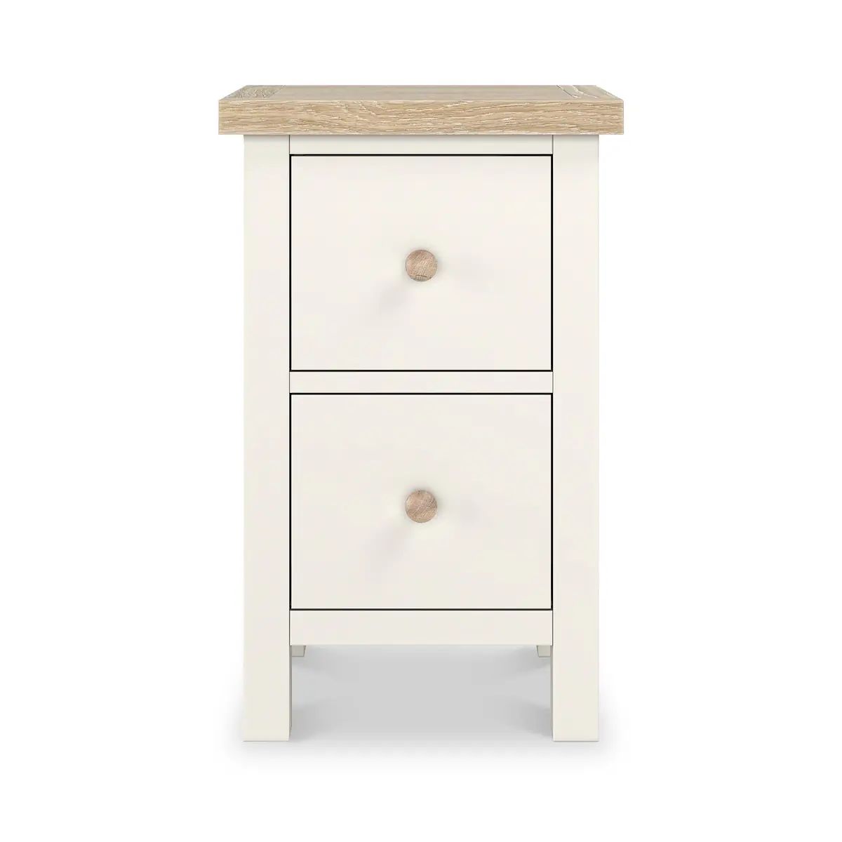 ROS-OUT-00489 Grade-C1 Roseland Furniture Farro Coconut White & Oak Slim Bedside Table RRP £94.95