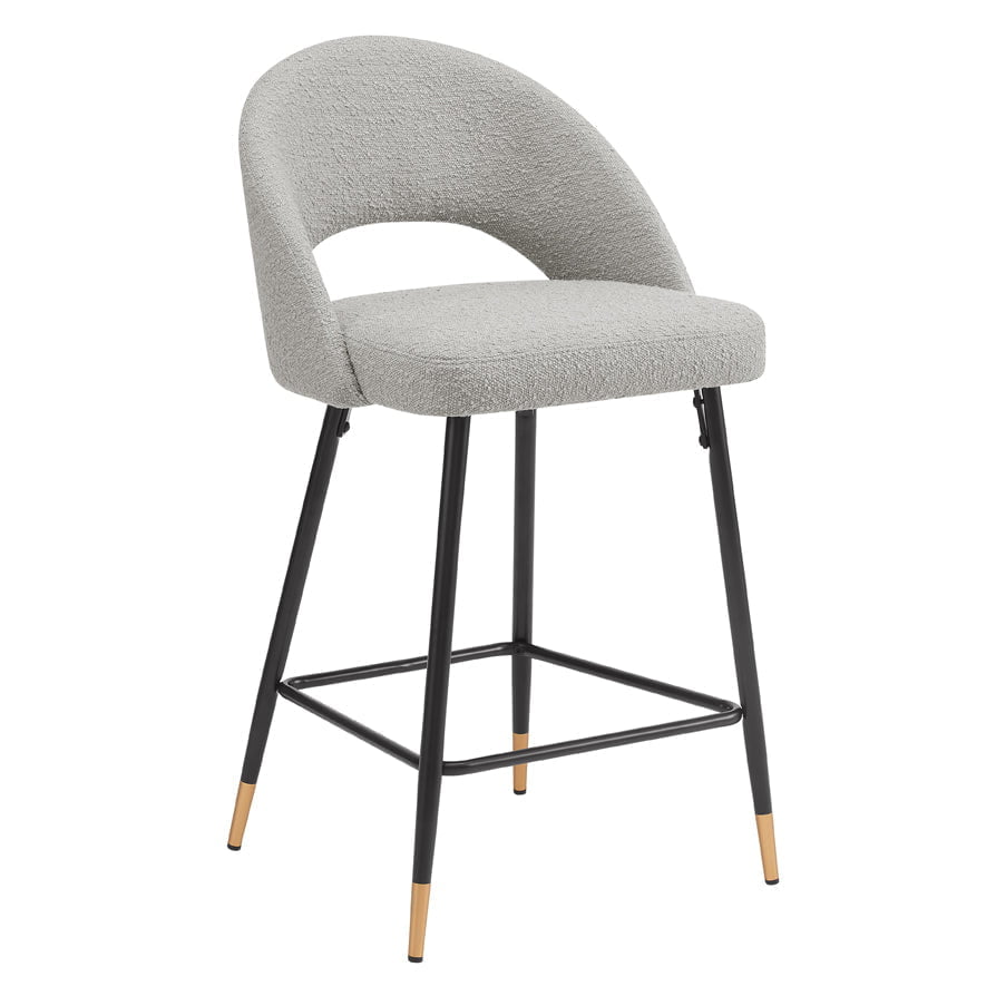 DUS-APM-63050 Grade-B Dusk Lola Pair of Barstools in Taupe Boucle Fabric RRP £249