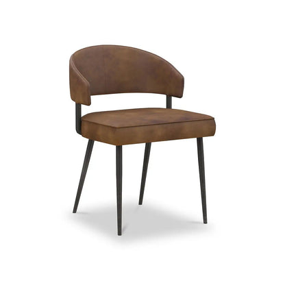 ROS-OUT-00628 Grade-C1 Roseland Furniture Torcello Faux Leather Dining Chair - Set of 2 RRP £239.90