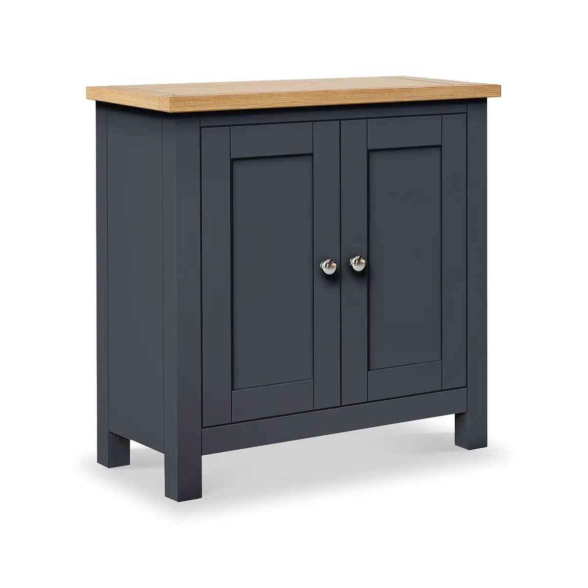 ROS-OUT-00646 Grade-C1 Roseland Furniture Farro Charcoal & Oak Mini Cupboard RRP £194.95
