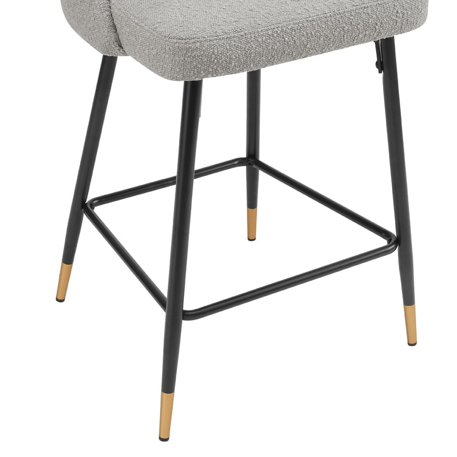 DUS-APM-63050 Grade-B Dusk Lola Pair of Barstools in Taupe Boucle Fabric RRP £249